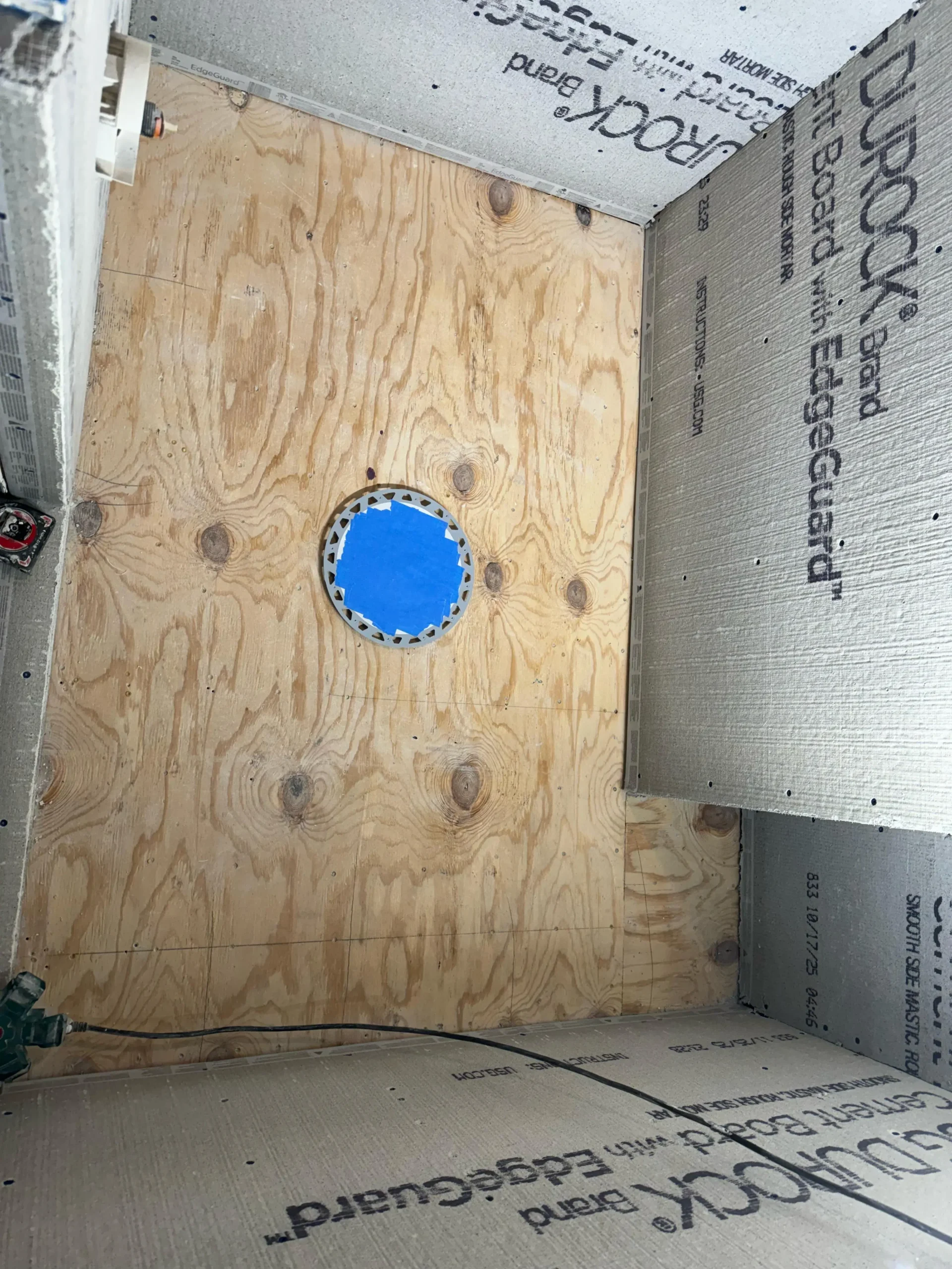 Shower remodel work in progress in Virginia by FT Remodeling