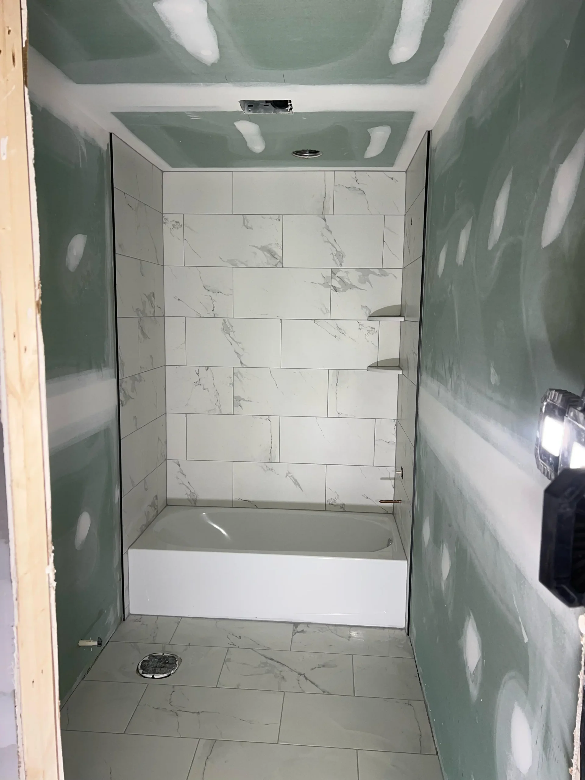 Bathroom renovation progress in Virginia by FT Remodeling