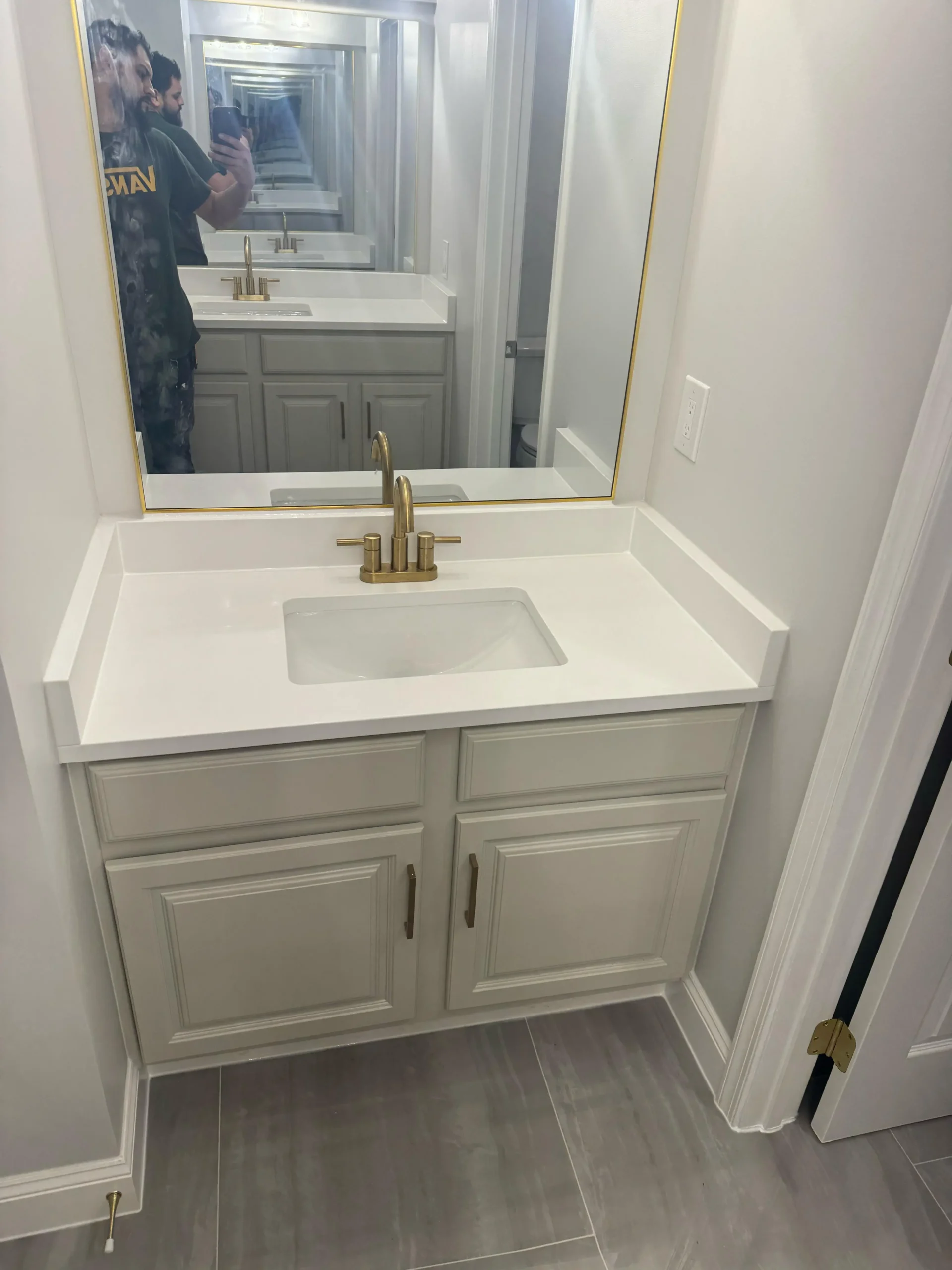 Custom vanity installation in Virginia bathroom by FT Remodeling